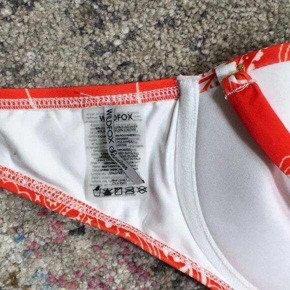 WILDFOX orange bandana print bikini top. NWT - Picture 5 of 10